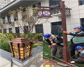 西安小區庭院燈、柱頭燈項目案例  陜西蘭光路燈廠產品